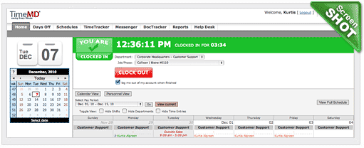 Web Clock screen shot